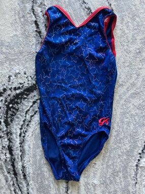 GK Blue Star-Print One-Piece Swimsuit with Pink Trim